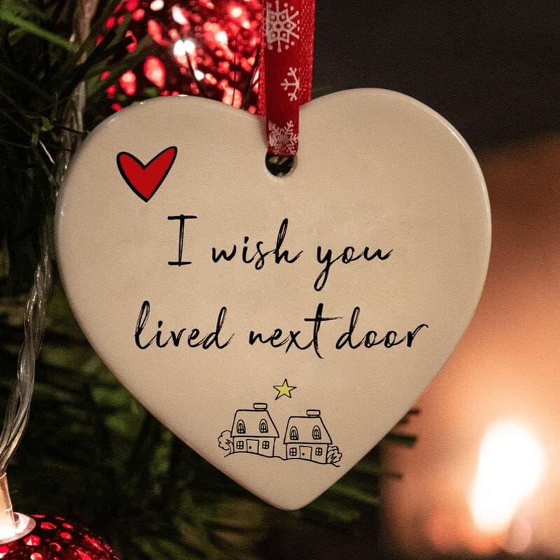 Pendentif de Noël en Forme de Cœur, en Céramique