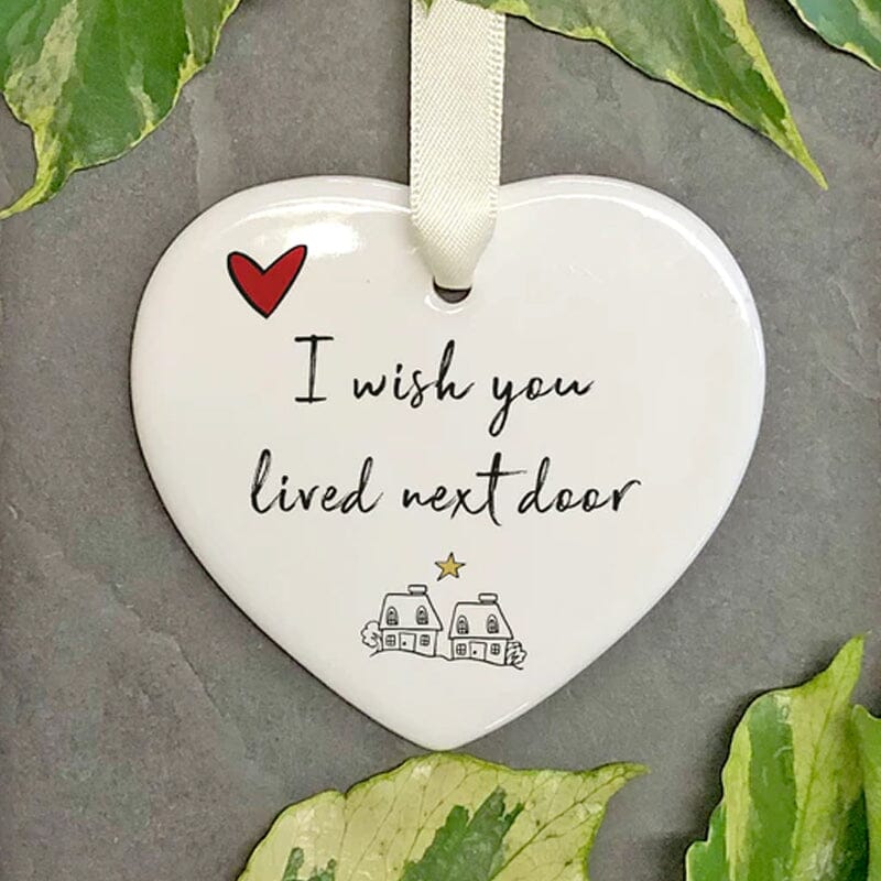 Pendentif de Noël en Forme de Cœur, en Céramique