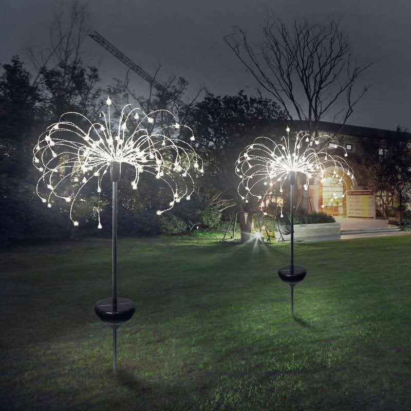 Lampes Solaires de Jardin avec Effet de Feu D' Artifice