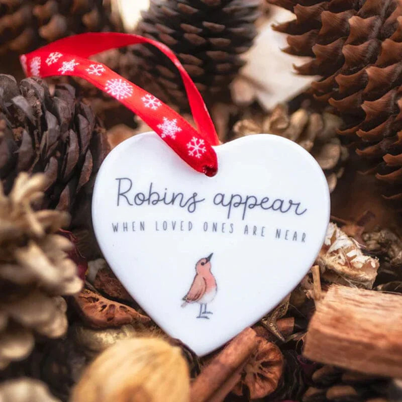 Pendentif de Noël en Forme de Cœur, en Céramique