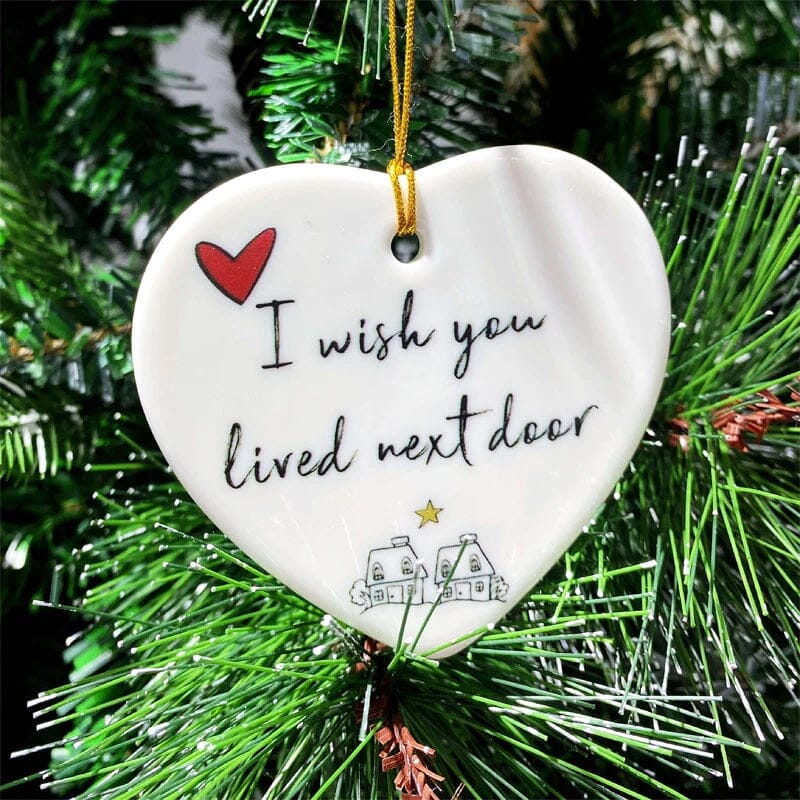Pendentif de Noël en Forme de Cœur, en Céramique