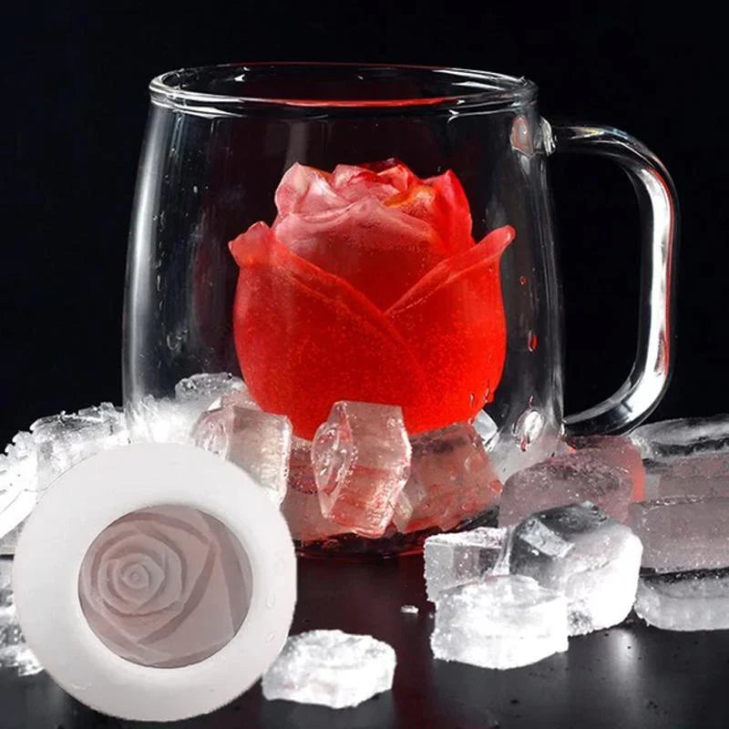 Moule en Silicone 3d en Forme de Rose - Moule à Glaçons pour Boissons Créatives
