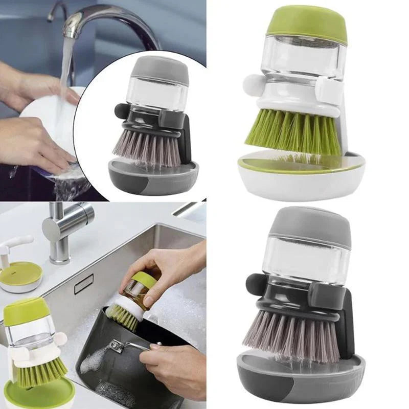Brosse à Vaisselle Pratique avec Distributeur de Savon