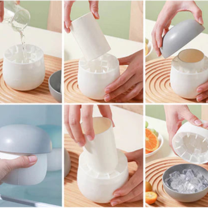 Récipient à Glaçons en Silicone en Forme de Champignon - Parfait pour des Rafraîchissements Cools!