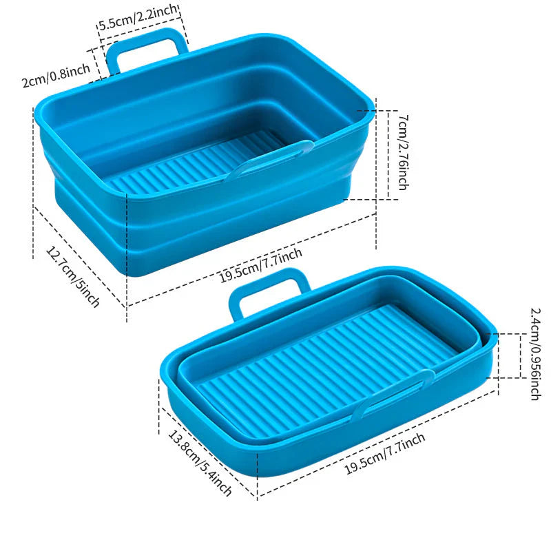 Plaque à Pâtisserie Pliable en Silicone pour Friteuse à Air Chaud - Réutilisable et Pratique