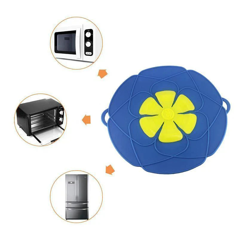 Protection Anti-débordement en Silicone en Forme de Fleur - Parfait pour Cuisiner Proprement