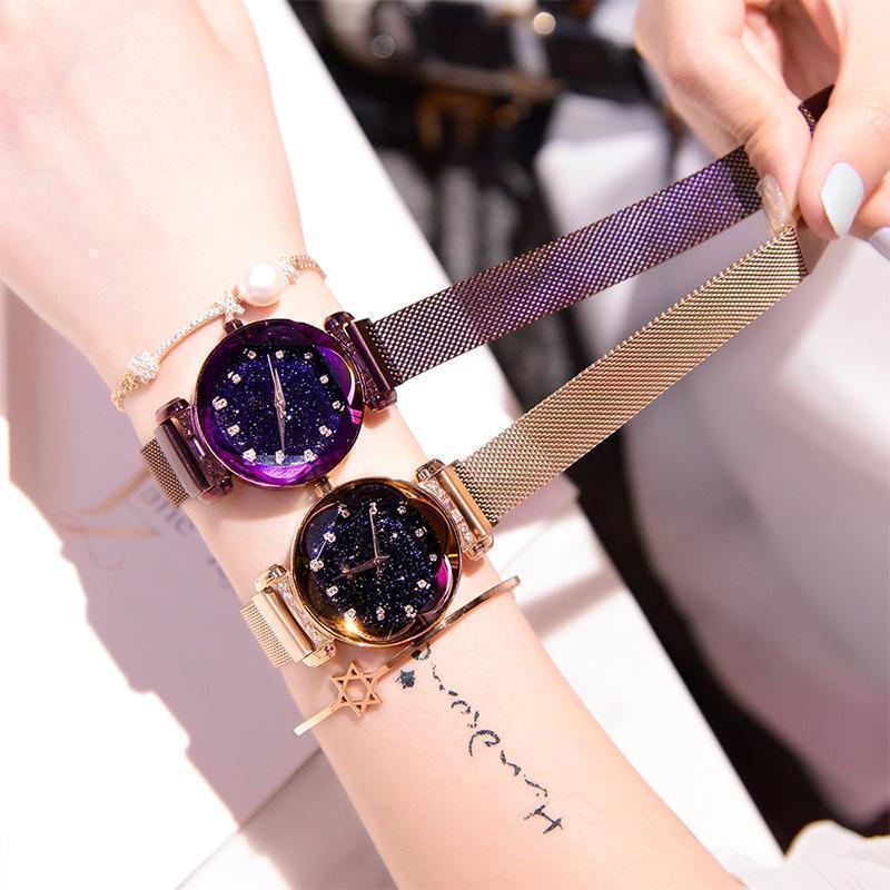 Montre Étanche avec Design de Ciel Étoilé pour les Filles