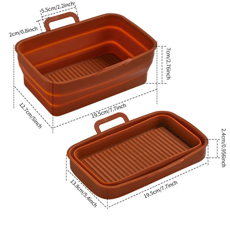 Plaque à Pâtisserie Pliable en Silicone pour Friteuse à Air Chaud - Réutilisable et Pratique