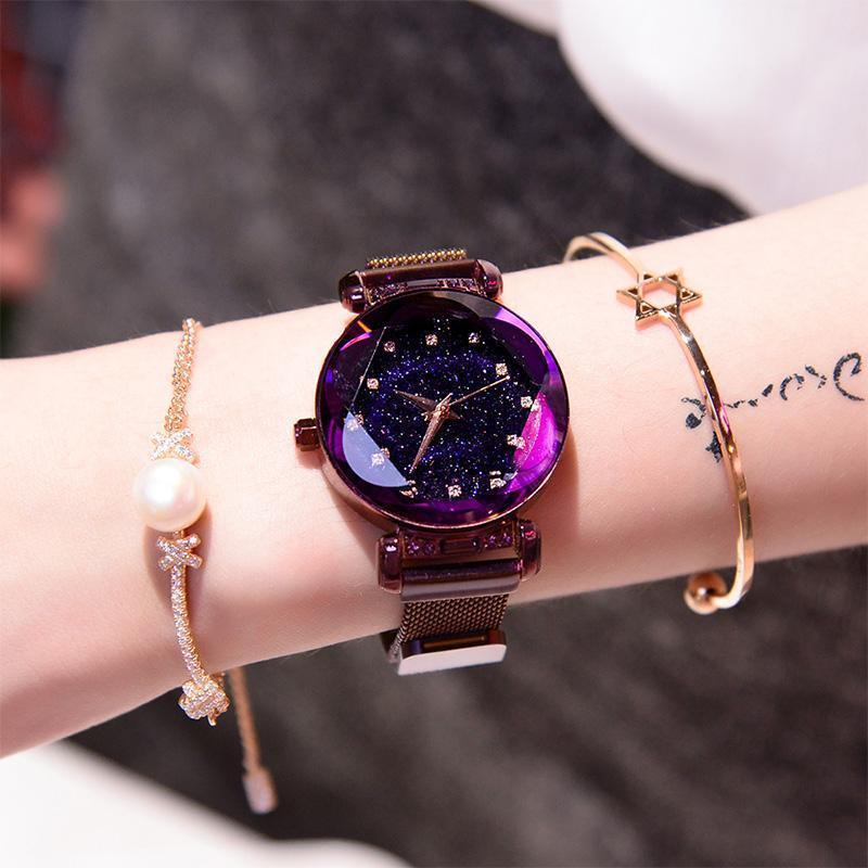 Montre Étanche avec Design de Ciel Étoilé pour les Filles