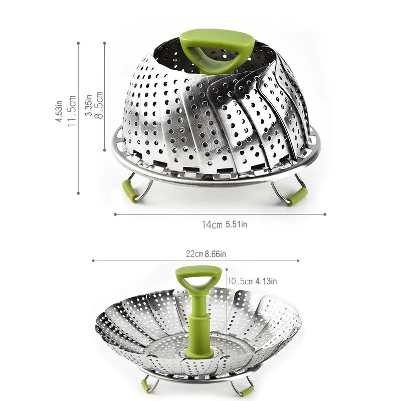 Cuiseur Vapeur en Inox Pliable