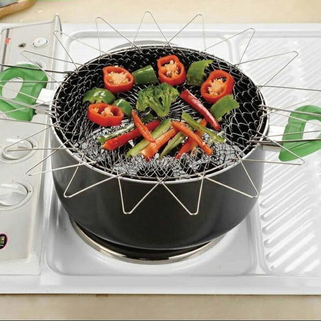 Passoire de Cuisine Pliable en Acier Inoxydable