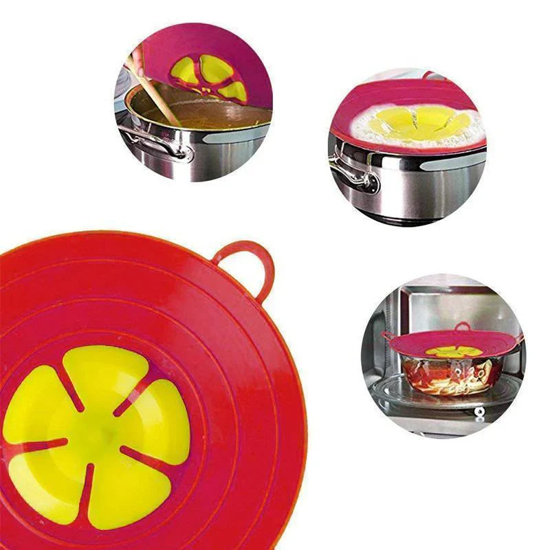 Protection Anti-débordement en Silicone en Forme de Fleur - Parfait pour Cuisiner Proprement