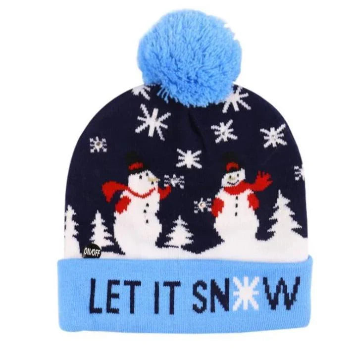 Casquette de Noël en Tricot Led au Design Festif