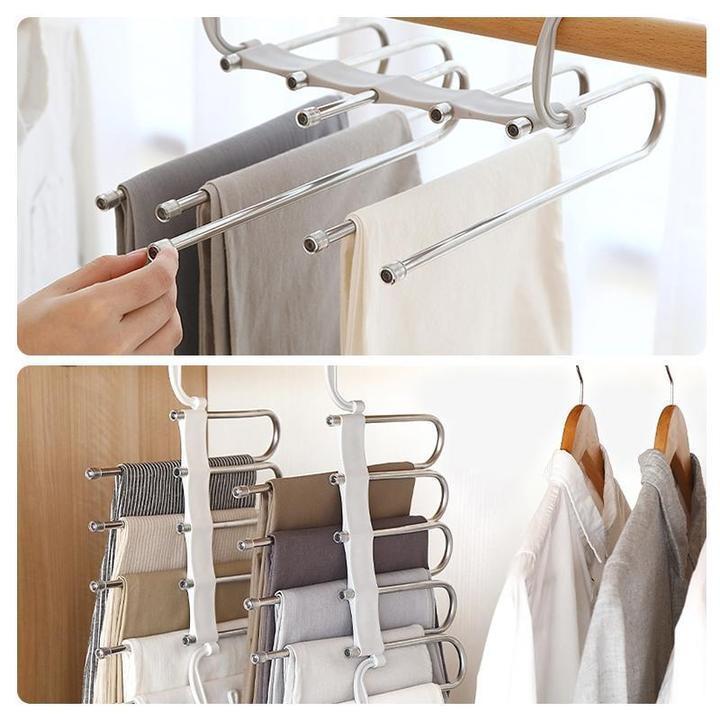 Porte-pantalons Multiples pour un Gain de Place