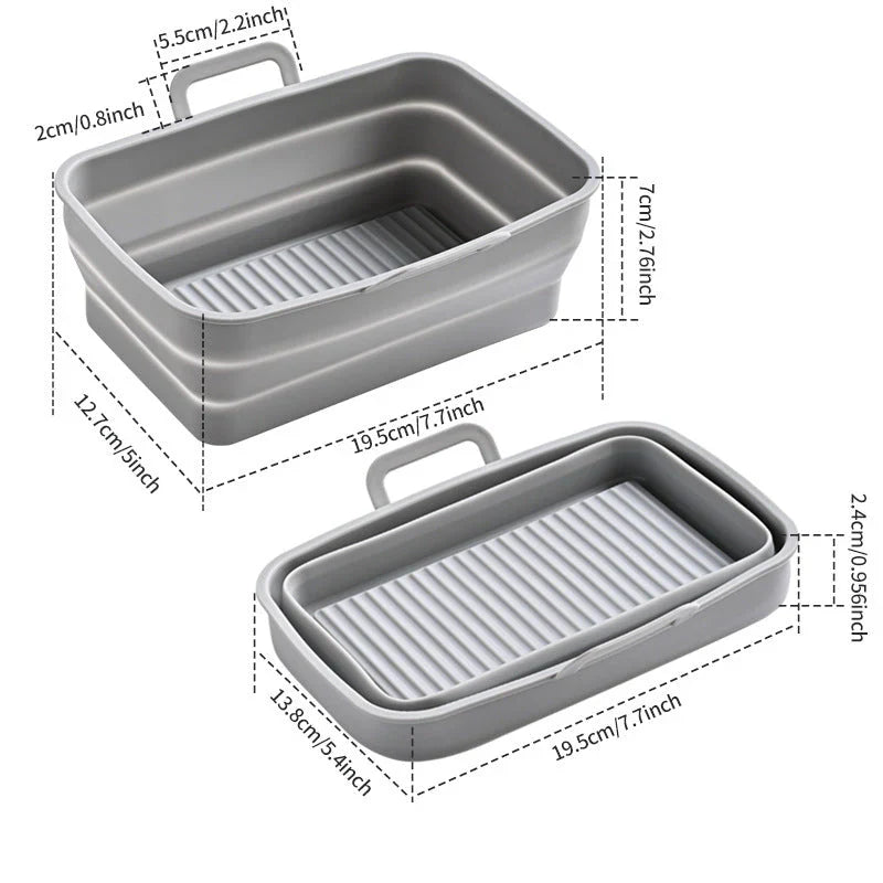 Plaque à Pâtisserie Pliable en Silicone pour Friteuse à Air Chaud - Réutilisable et Pratique