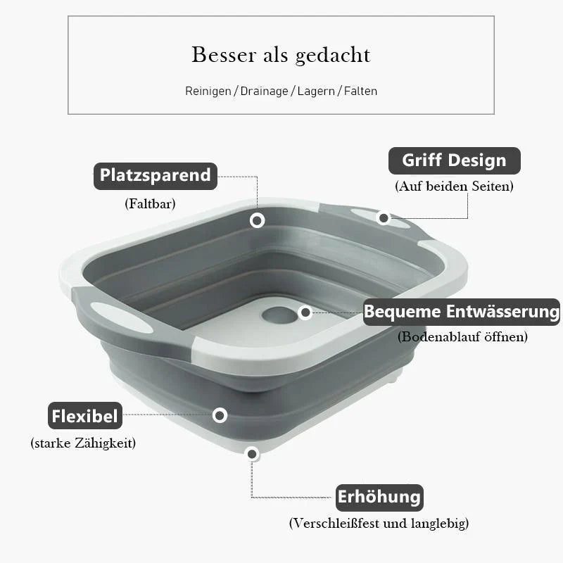 Corbeille Pliante Compacte - Votre Aide de Cuisine 3 en 1
