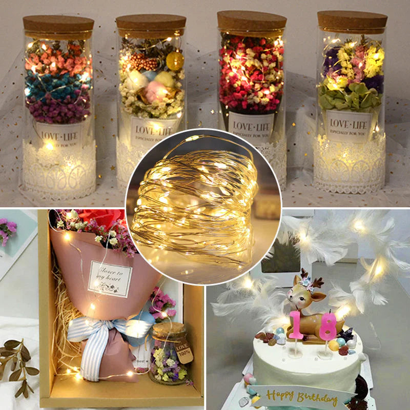Chaîne Lumineuse Décorative en Fil de Cuivre avec Connexion Usb