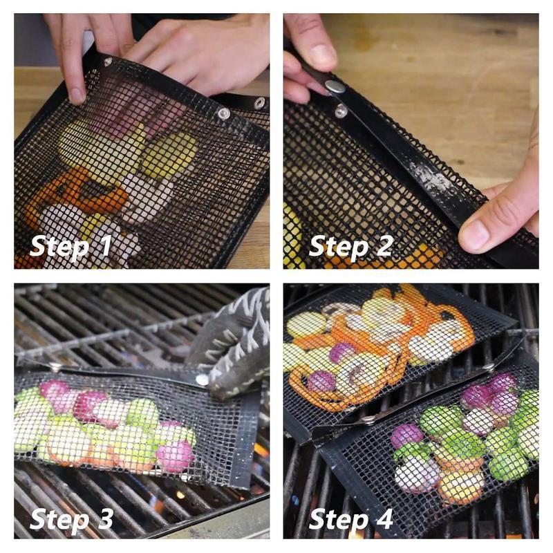 Sac à Grillades Réutilisable en Maille Antiadhésive