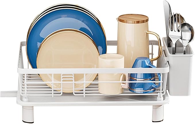 Support à Vaisselle Compact - avec Système D' Évacuation de L' Eau