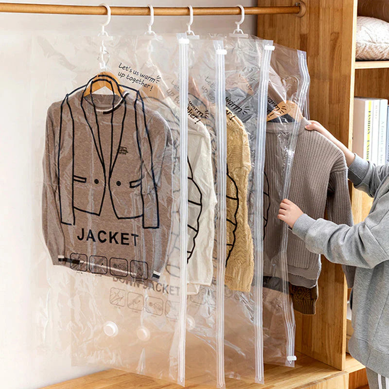 Sacs de Rangement sous Vide pour Vêtements à Suspendre