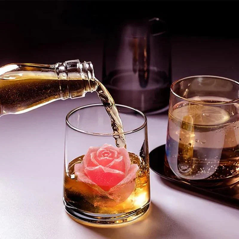 Moule en Silicone 3d en Forme de Rose - Moule à Glaçons pour Boissons Créatives