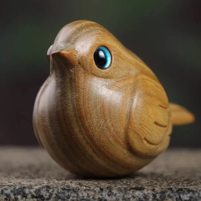 Oiseau en Bois de Santal Fabriqué à la Main