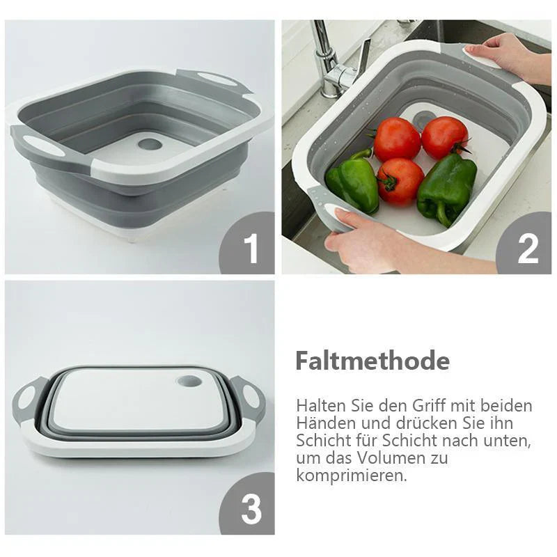 Corbeille Pliante Compacte - Votre Aide de Cuisine 3 en 1