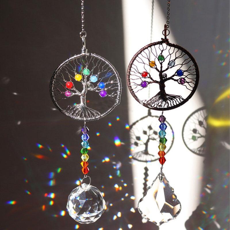 Carillon en Cristal Scintillant - Jeu de Lumière Magique pour L' Intérieur & L' Extérieur