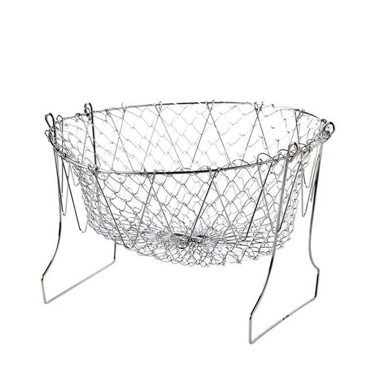 Passoire de Cuisine Pliable en Acier Inoxydable