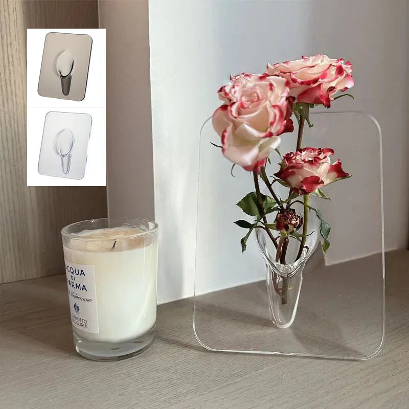 Elégant Vase Cadre Photo en Acrylique - une Décoration Élégante pour chaque Maison!