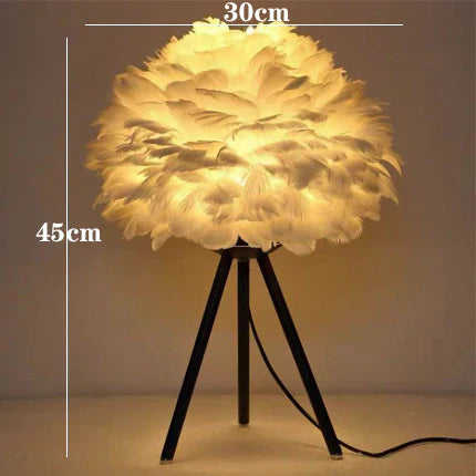 Lampe de Table de Luxe en Plumes