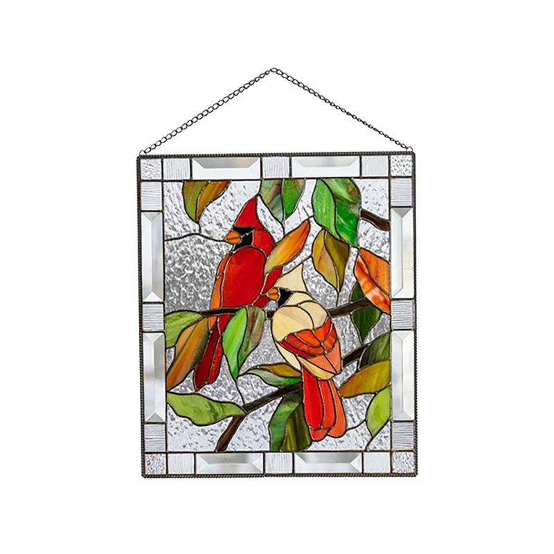 Pendentifs Oiseaux en Verre Coloré pour Décoration de Fenêtre