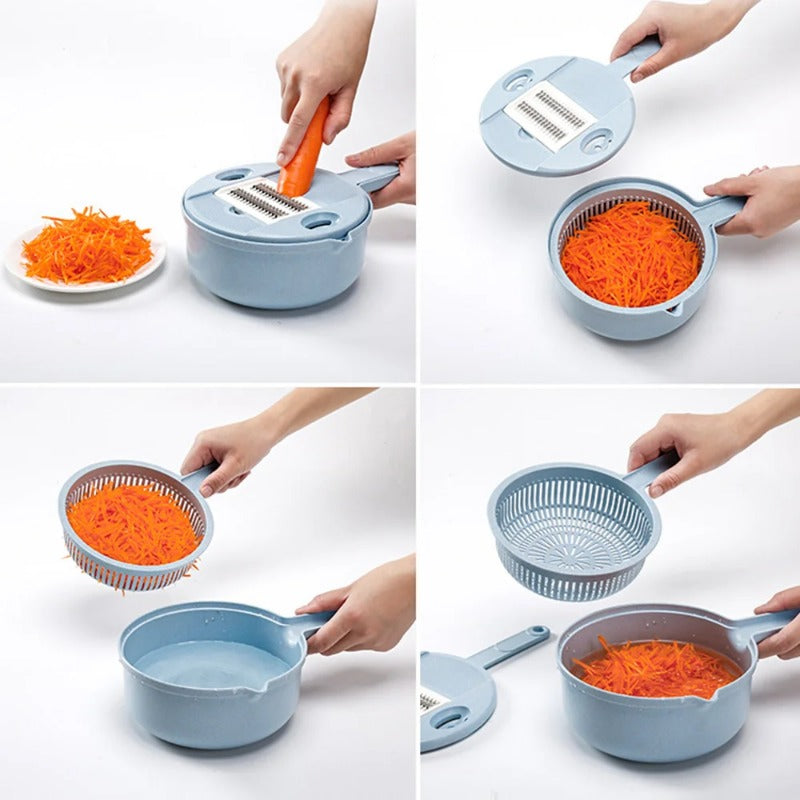 Set de Coupe-légumes Polyvalent (12 Pièces)la Coupe-légumes Est un Instrument de Cuisine qui Permet de Couper les Légumes en Morceaux