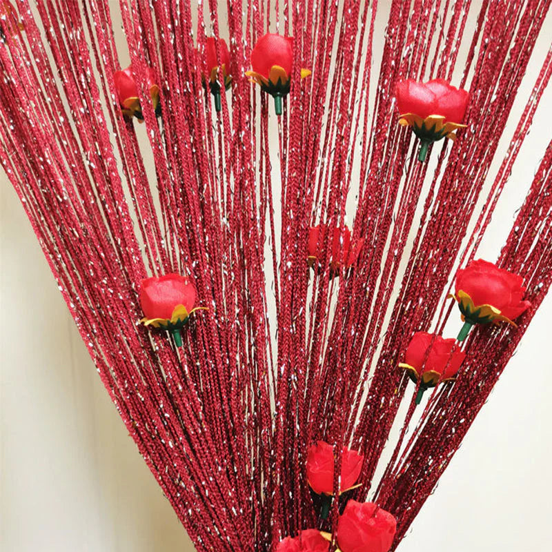 Elégant Rideau de Porte en Fil de Rose - une Déco Stylée pour Ta Maison