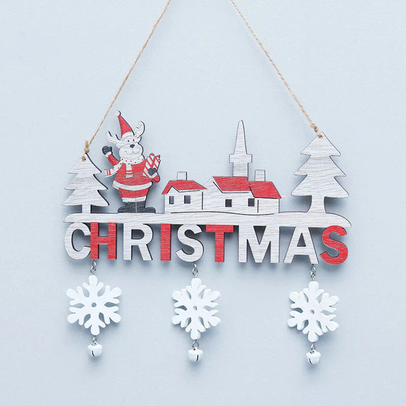 Décoration Murale Créative de Noël en Bois - une Ambiance Festive pour Ta Maison