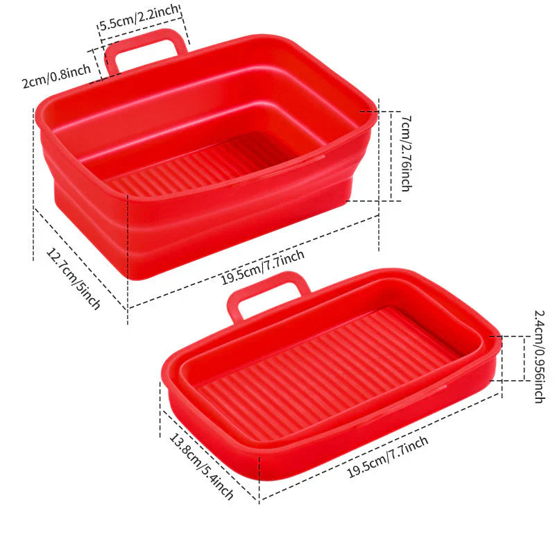 Plaque à Pâtisserie Pliable en Silicone pour Friteuse à Air Chaud - Réutilisable et Pratique
