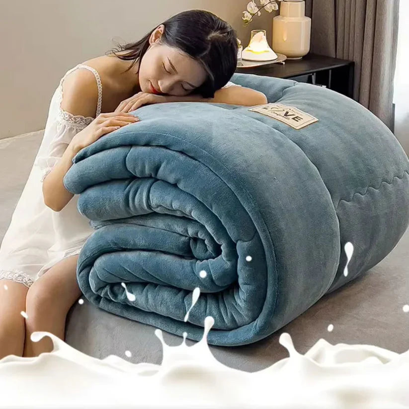 Couverture D' Hiver Luxueuse avec Double Couche de Molleton de Flanelle