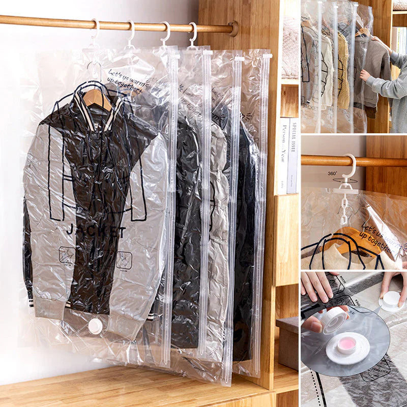Sacs de Rangement sous Vide pour Vêtements à Suspendre