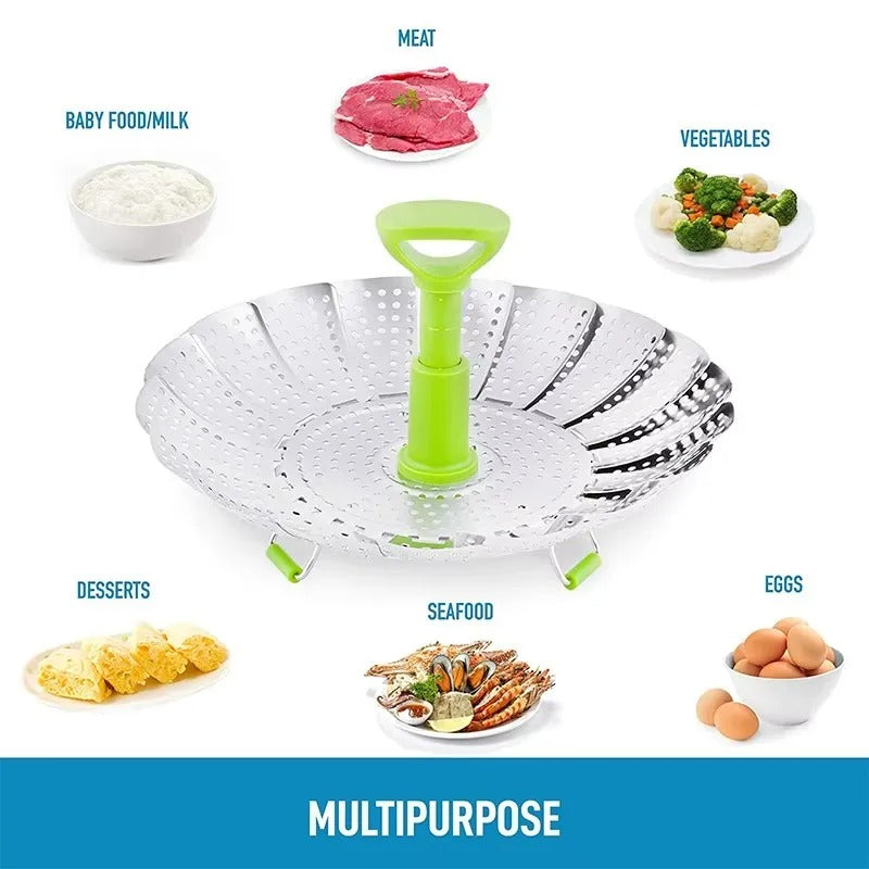Cuiseur Vapeur en Inox Pliable