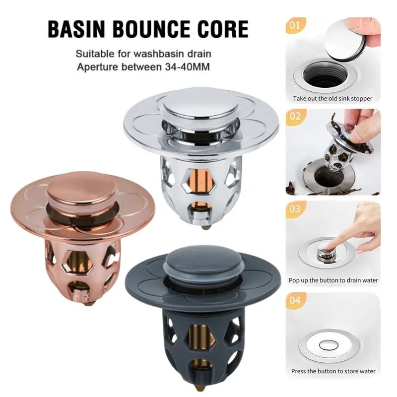 Bouchon de Vidange Universel pour Lavabo - Adaptation Parfaite à Tous les Lavabos
