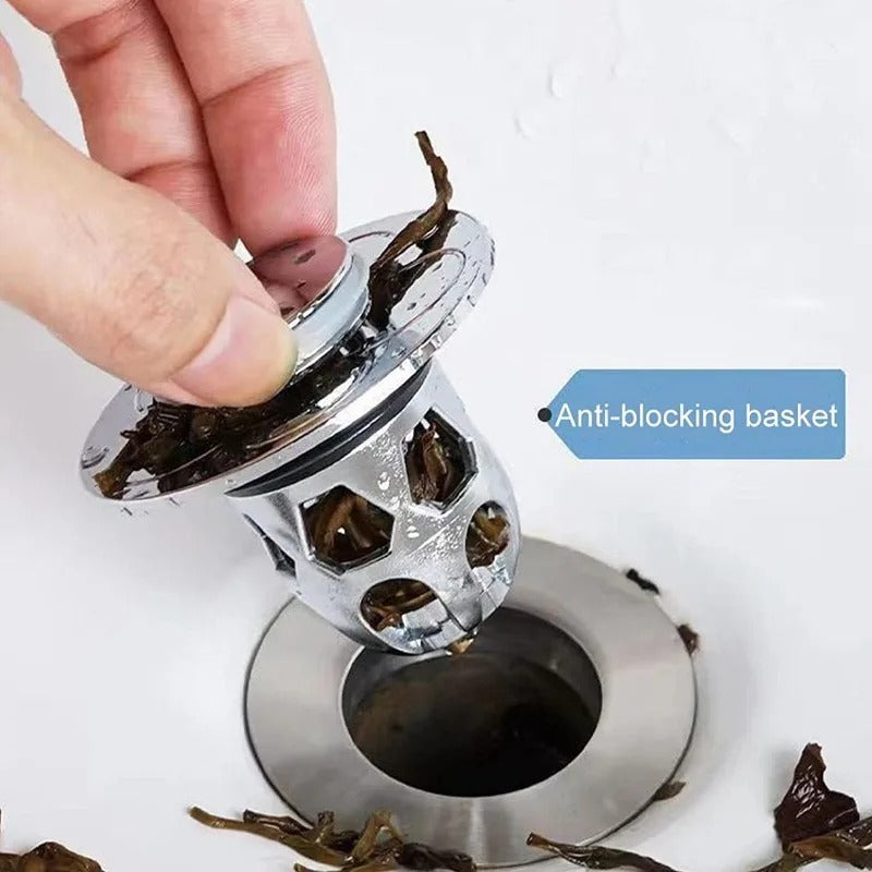 Bouchon de Vidange Universel pour Lavabo - Adaptation Parfaite à Tous les Lavabos