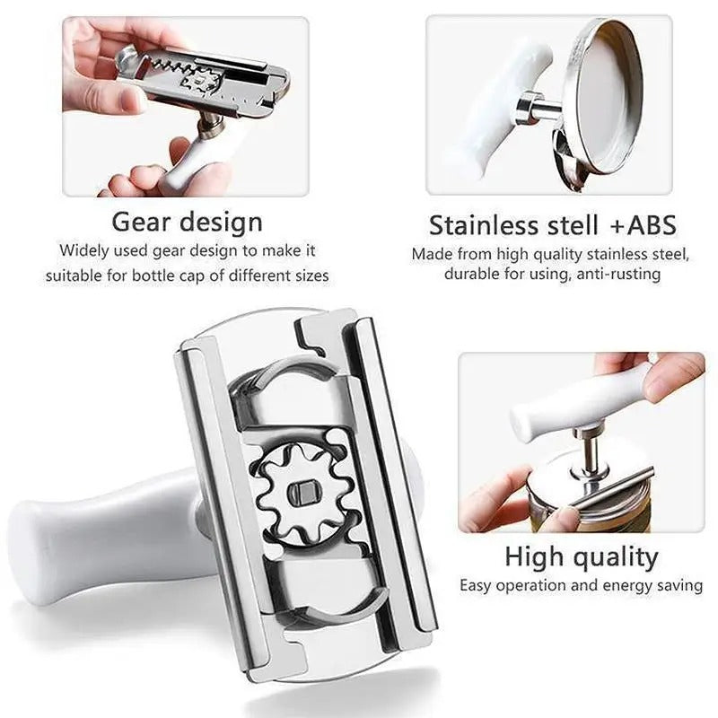 Flexidreh - Ouvre-verre et Ouvre-boîte Réglable en Acier Inoxydable
