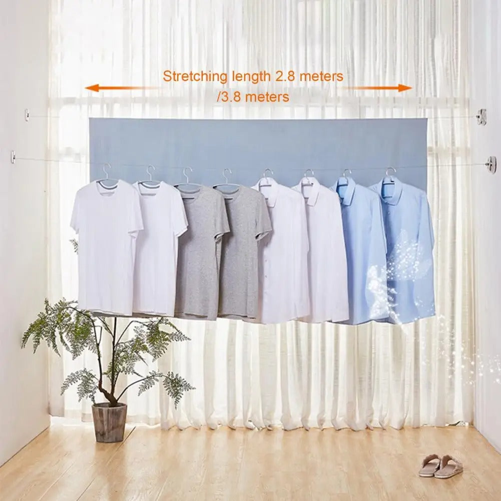 Corde à Linge Télescopique Pratique en Acier Inoxydable