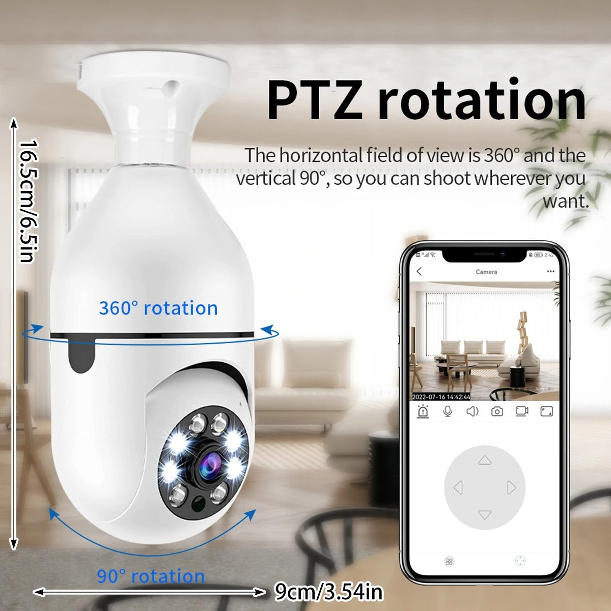 Caméra de Surveillance sans Fil Intelligente avec Lampe Intégrée