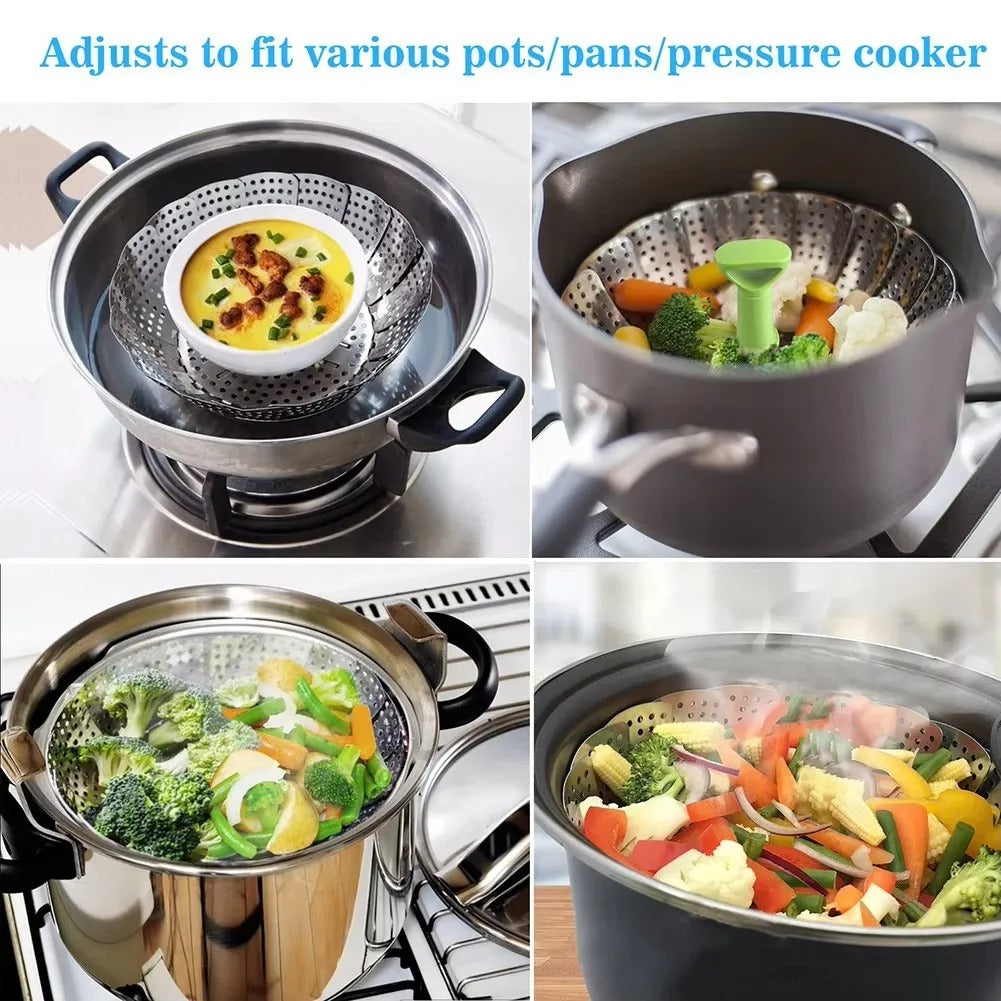 Cuiseur Vapeur en Inox Pliable