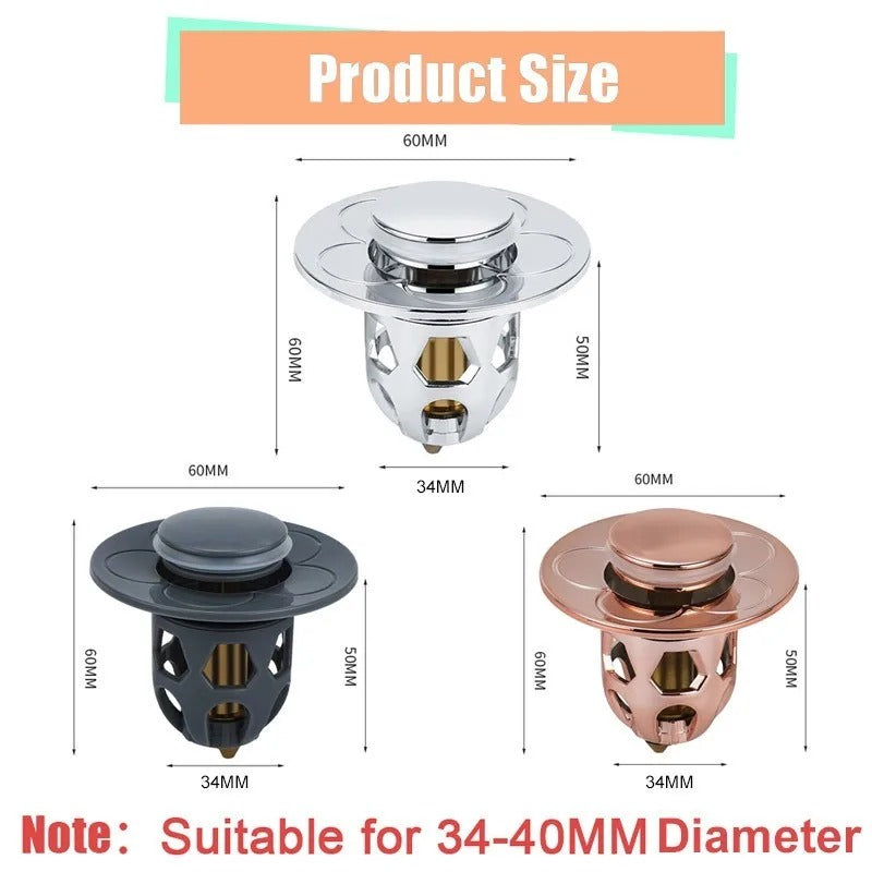 Bouchon de Vidange Universel pour Lavabo - Adaptation Parfaite à Tous les Lavabos