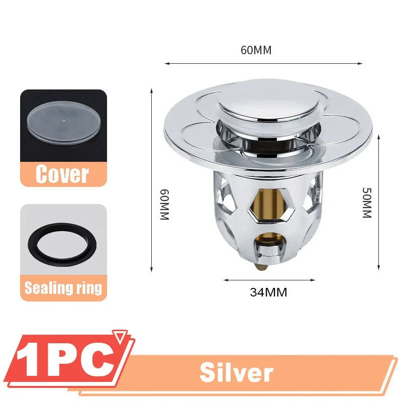 Bouchon de Vidange Universel pour Lavabo - Adaptation Parfaite à Tous les Lavabos