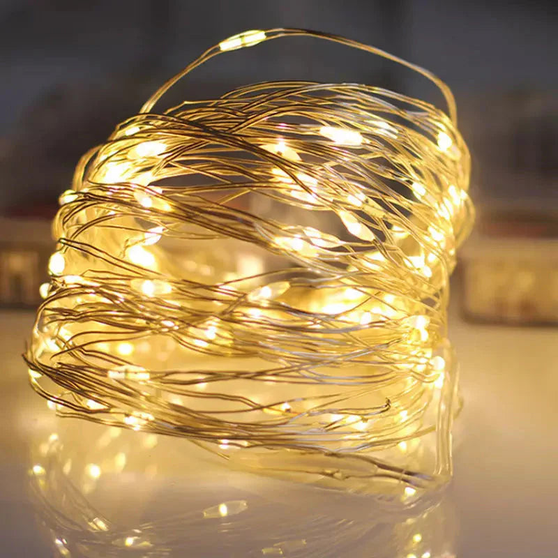 Chaîne Lumineuse Décorative en Fil de Cuivre avec Connexion Usb