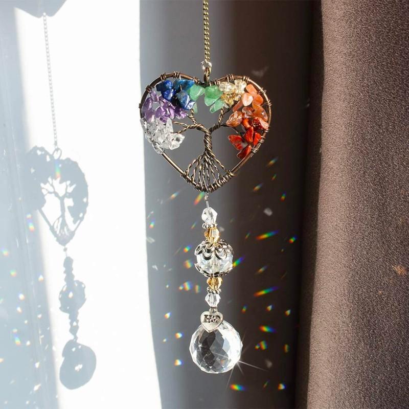 Carillon en Cristal Scintillant - Jeu de Lumière Magique pour L' Intérieur & L' Extérieur