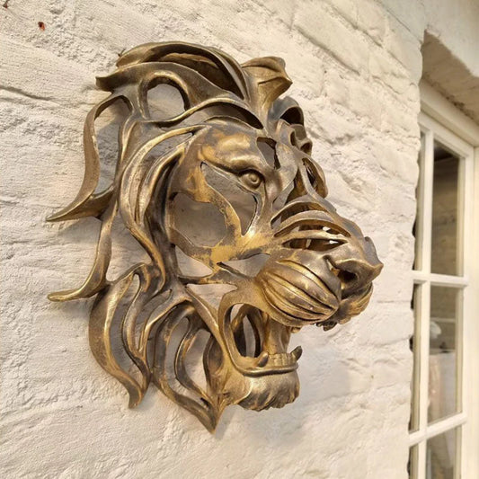 Décoration Murale Majestueuse à Tête de Lion